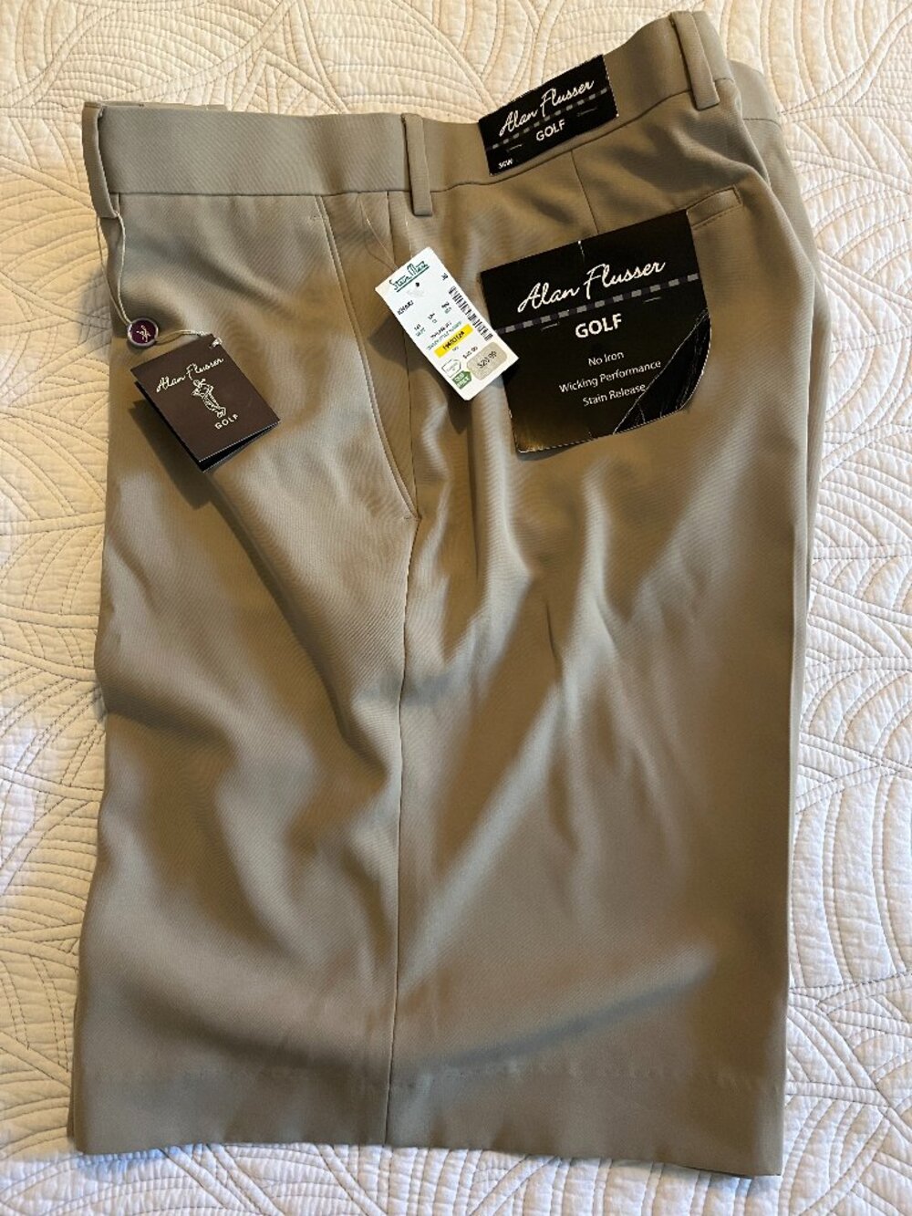 NWT ALAN FLUSSER MEN'S GOLF SHORTS - Size 36